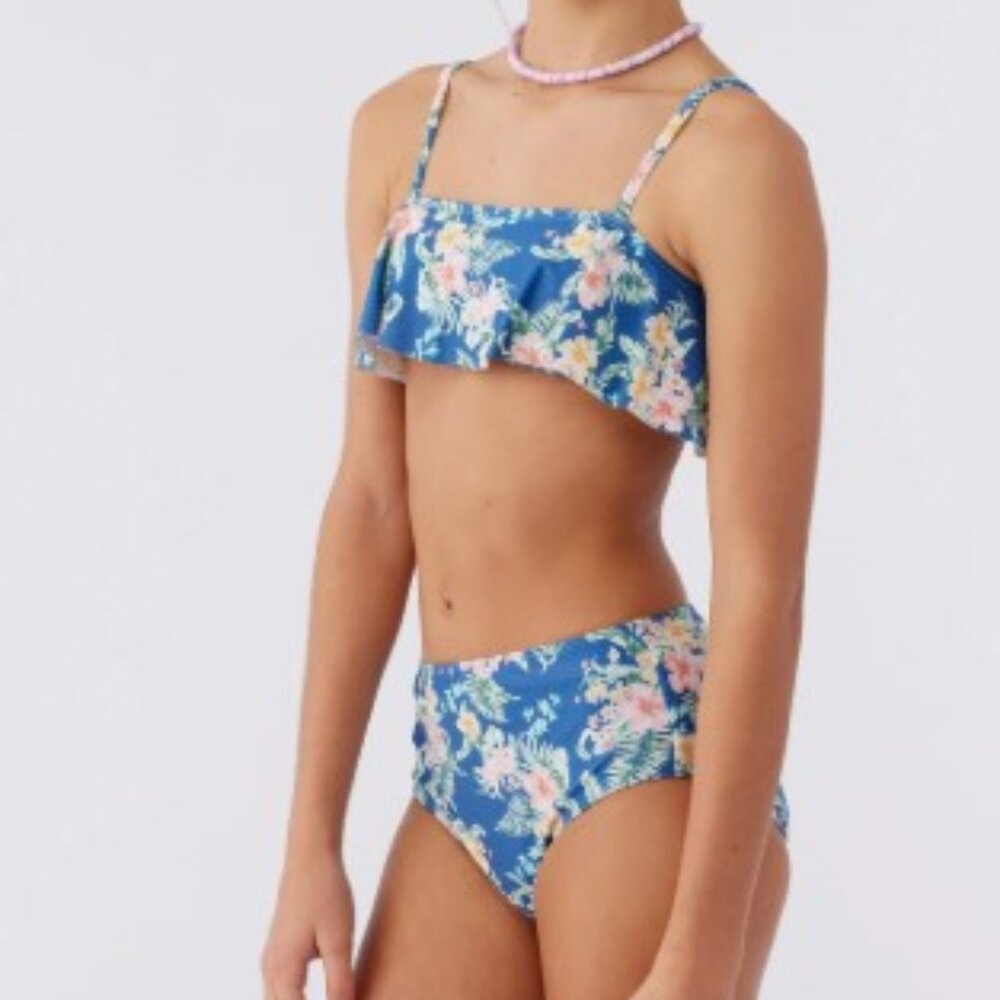 O'NEILL GIRL'S TULUM TROPICAL RUFFLE BRALETTE SWIM SET